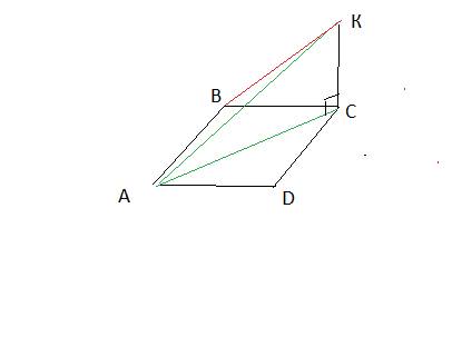 Прямая kc перпендикулярна плоскости квадрата abcd. найдите kb, если ka=√34 см, ac=3√2 см. только с