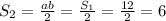 S_2= \frac{ab}{2}= \frac{S_1}{2}= \frac{12}{2}=6