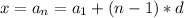 x=a_n=a_1+(n-1)*d