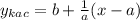 \dispaystyle y_{kac}=b+ \frac{1}{a}(x-a)