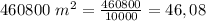 460800\ m^2= \frac{460800}{10000}=46,08