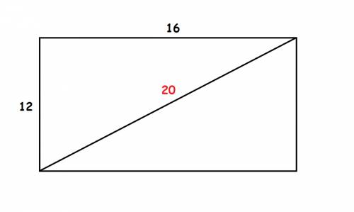 Стороны прямоугольника 12 и 16 см чему равна диагональ