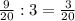 \frac{9}{20} :3= \frac{3}{20}