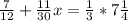 \frac{7}{12}+ \frac{11}{30}x= \frac{1}{3} *7 \frac{1}{4}