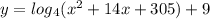 y= log{_4} (x^{2} +14x+305) +9