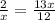 \frac{2}{x} = \frac{13x}{12}