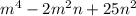 m^{4} -2 m^{2} n+25 n^{2}