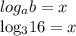 log_{a} b=x&#10;&#10; log_{3} 16=x