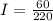 I = \frac{60}{220}