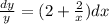 \frac{dy}{y} = ( 2+\frac{2}{x})dx