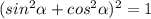 (sin^2 \alpha+cos^2 \alpha)^2 =1