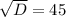 \sqrt{D}=45