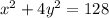 x^2+4y^2=128