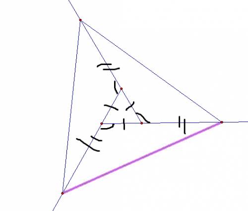Стороны равностороннего треугольника авс продлены на отрезки ам , ср ,вк так ,что ма: ав=рс: ас=вк: