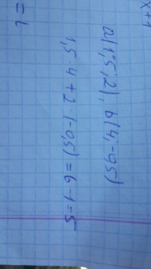 Вычислите скалярное произведение векторов a и b если a(1,5; 2) b(4; -0,5)