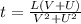 t= \frac{L(V+U)}{V^2+U^2}