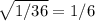 \sqrt{1/36} =1/6