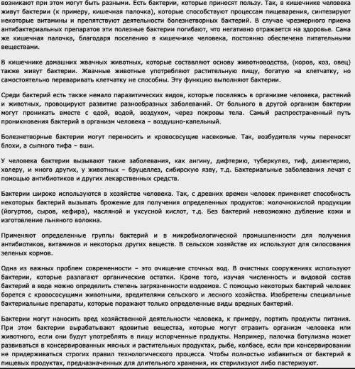 Доклад по биологии : роль бактерй в природе и жизни челоовека