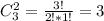 C_3^2= \frac{3!}{2!*1!}=3