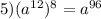 5)(a ^{12} )^8=a ^{96}