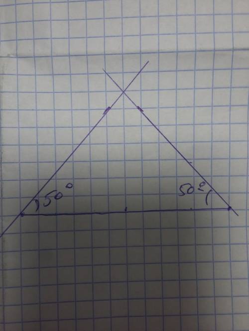 Постройте равнобедренный треугольник с основанием 6 см и углами при основании ,равными 50 градусов (