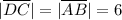 &#10;|\overline{DC}|=|\overline{AB}|=6