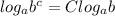 log _{a} b^{c}=C log_{a} b