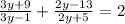 \frac{3y+9}{3y-1} + \frac{2y-13}{2y+5} =2