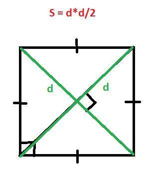 Найдите площадь квадрата, если его диагональ равна 1.