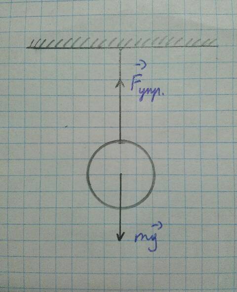 Кконцу нити подвешен грузик. сделайте рисунок и укажите силы, действующие на шарик.