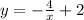 y=- \frac{4}{x}+2