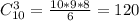 C_{10}^3=\frac{10*9*8}{6}=120