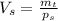 V_s= \frac{m_t}{p_s}