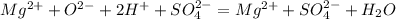 Mg^{2+} +O^{2-} +2H^{+} +SO^{2-} _{4} =Mg^{2+} +SO_{4} ^{2-} +H_{2} O&#10;