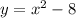 y=x^2-8