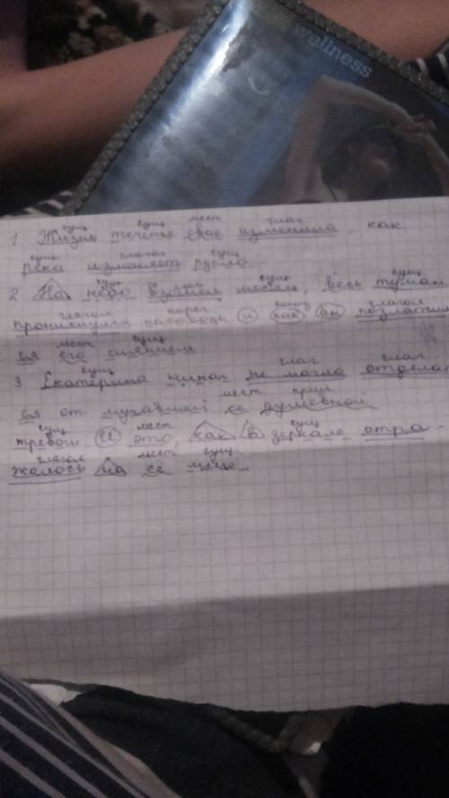 Проведите полный синтаксический разбор предложений: 1) жизнь теченье своё изменила, как река изменяе