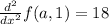 \frac{d^{2}}{dx^{2}}f(a,1) = 18