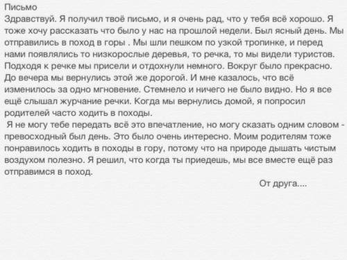 Сочинение напиши своему товарищу, другу письмо об одном из удачно проведённых вечеров или дней в сем