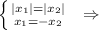 \left \{ {{|x_1|=|x_2|} \atop {x_1=-x_2}} \right. \; \; \Rightarrow \; \;