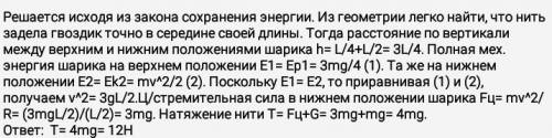 Вблизи вертикальной стенки сконструировали маятник, состоящий из лёгкой нерастяжимой нити длиной ll