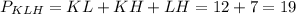 P_{KLH}=KL+KH+LH=12+7=19