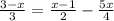 \frac{3-x}{3} = \frac{x-1}{2} - \frac{5x}{4}