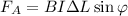 F_A = B I \Delta L \sin{ \varphi }