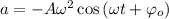 a = - A \omega^2 \cos{ ( \omega t + \varphi_o ) }