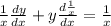 \frac{1}{x} \frac{dy}{dx} + y \frac{d\frac{1}{x}}{dx} = \frac{1}{x}