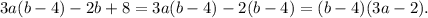 3a(b-4)-2b+8=3a(b-4)-2(b-4)=(b-4)(3a-2).