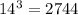 14^3=2744