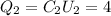 Q_{2}=C_{2}U_{2}=4