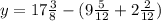 y=17 \frac{3}{8}-(9 \frac{5}{12}+2 \frac{2}{12} )