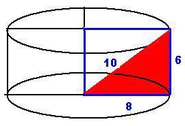 1.найдите объем тела,полученного вращением прямоугольника с диагональю 10см и меньшой стороной 6 см